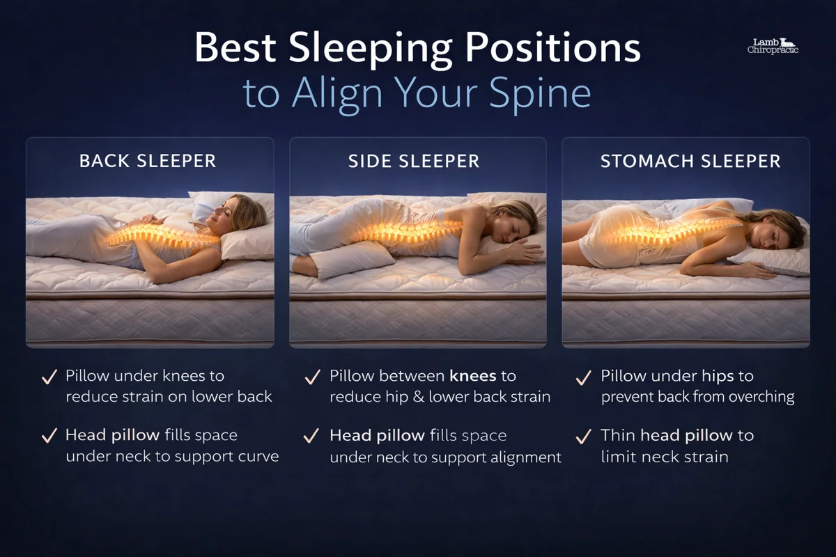 Infographic of best sleeping positions 