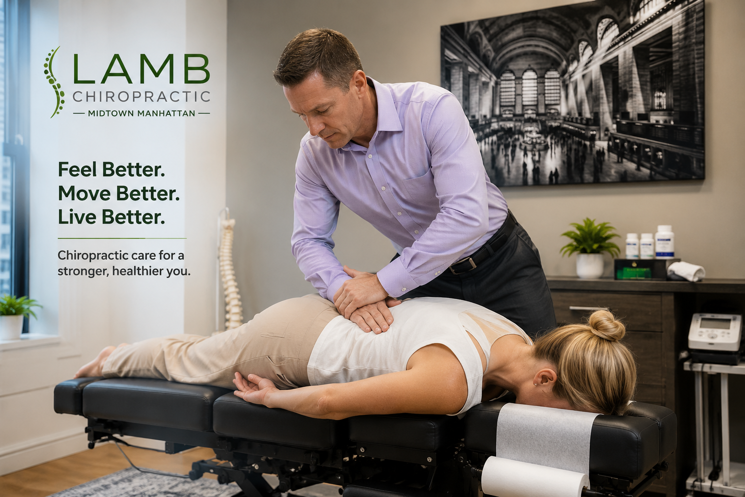 Chiropractor-performing-a-spinal-adjustment-at-Lamb-Chiropractic-in-Midtown-Manhattan